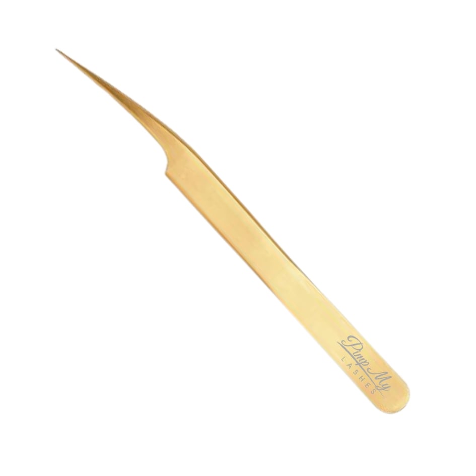 Gold Straight Needle Eyelash Tweezers #7 Pimp My Lashes