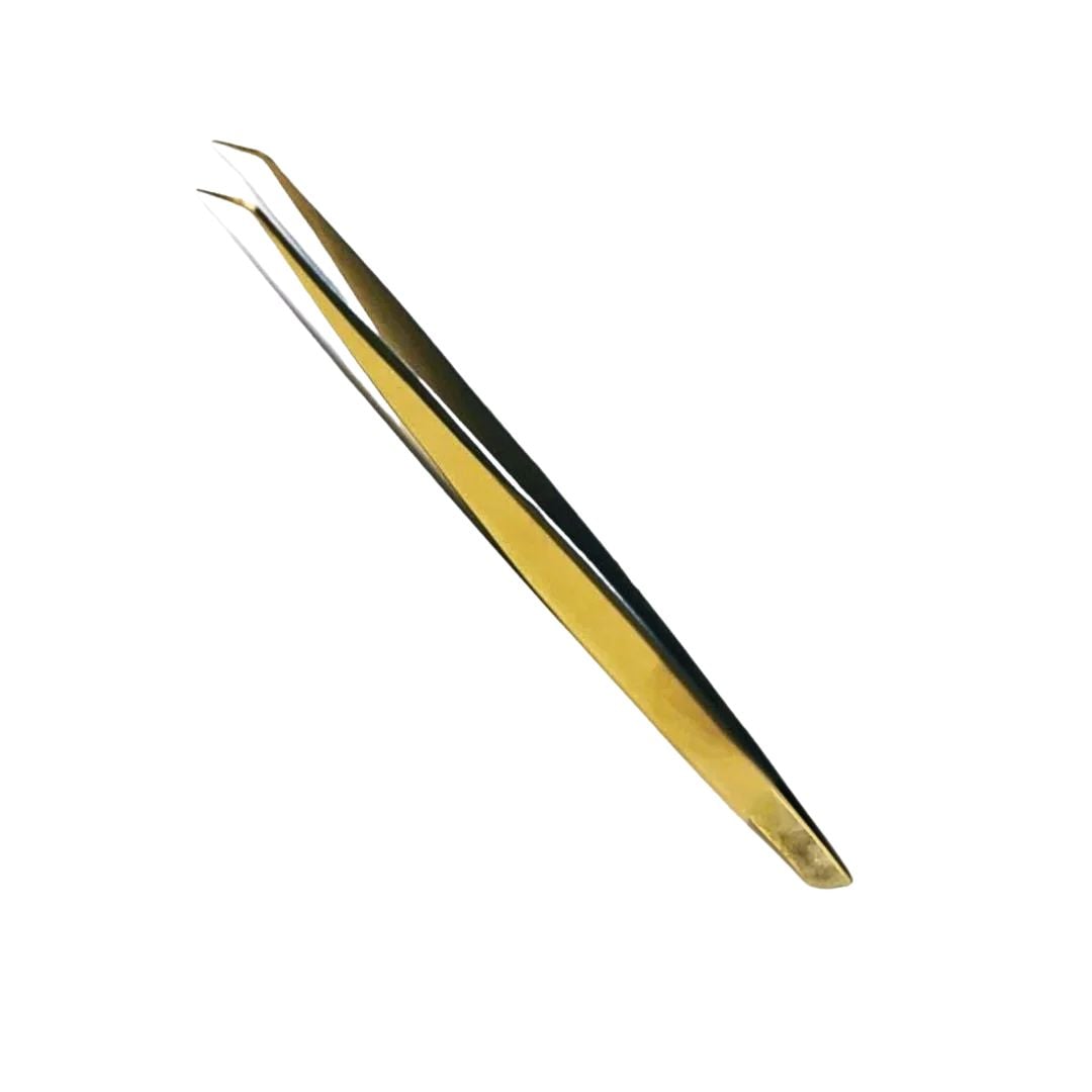Gold 45 Degree Eyelash Tweezers with Short Tip #11 Pimp My Lashes