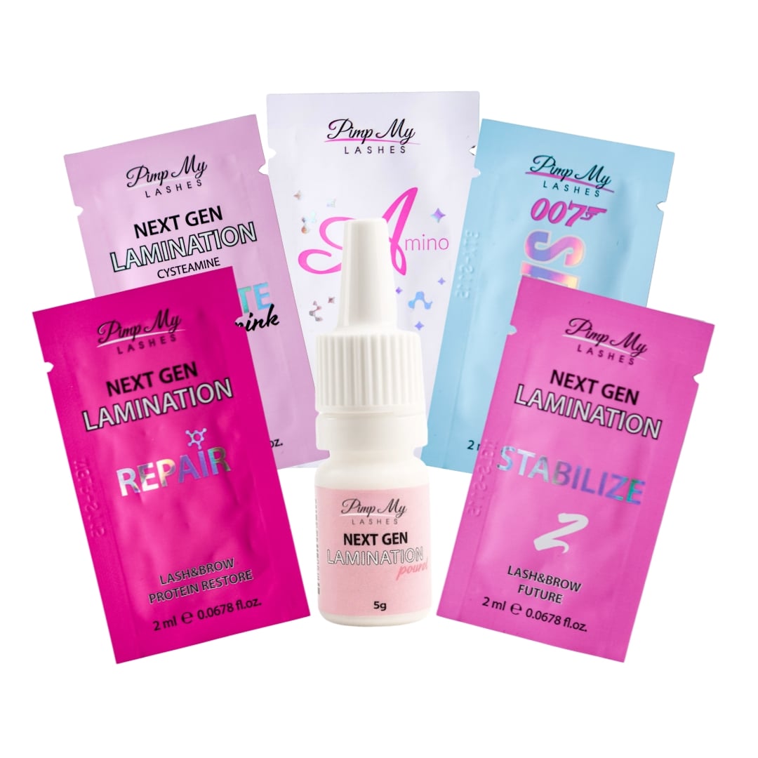 NEXT GEN Korean Lash and Brow Lamination Sachet Set + Thickening Adhesive Powder Pimp My Lashes