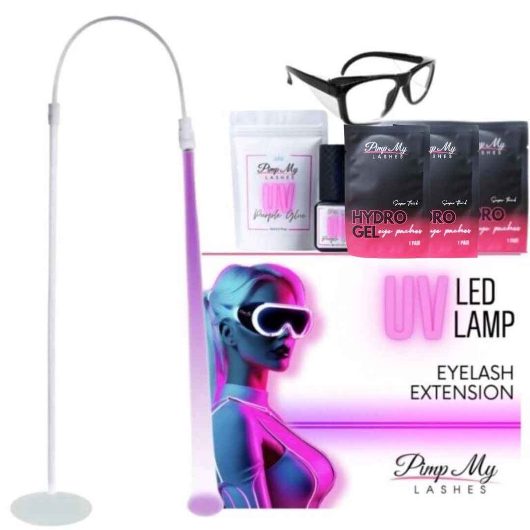 Zestaw UV do przedłużania rzęs z białą lampą Pimp My Lashes