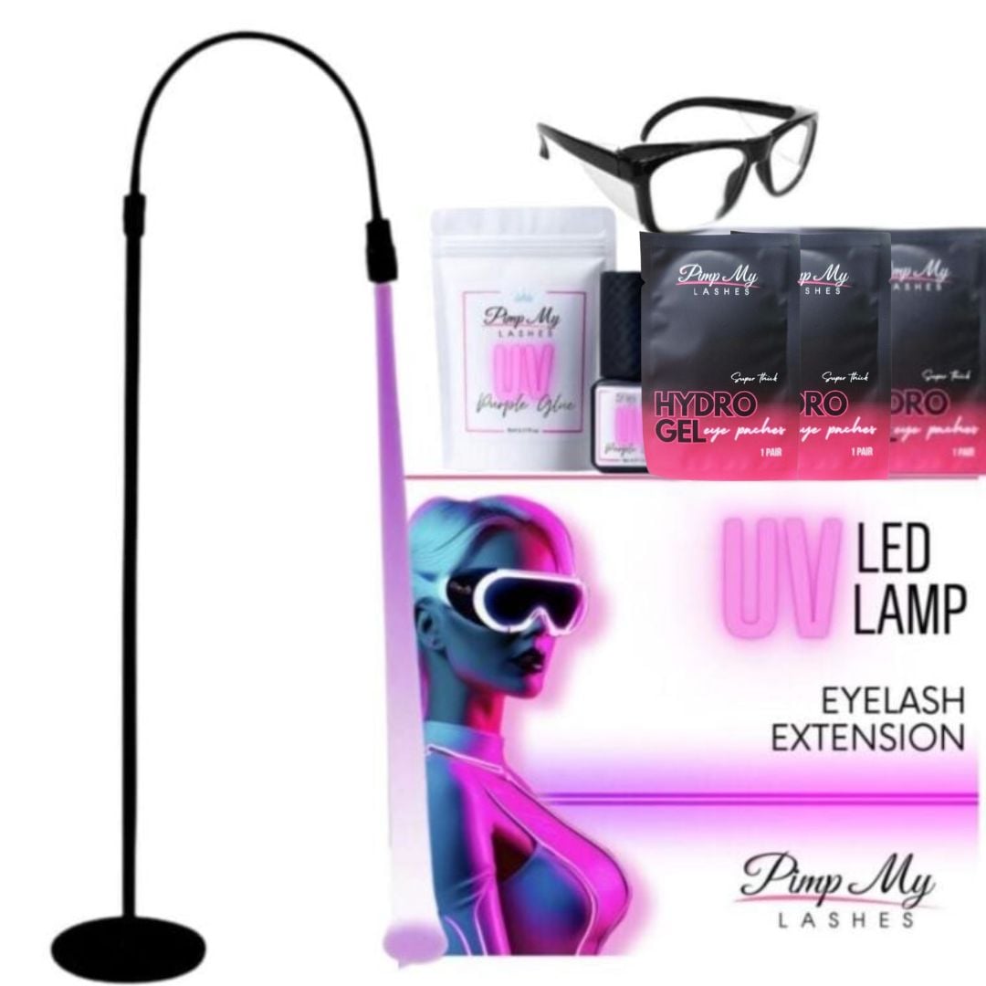 Zestaw UV do przedłużania rzęs z czarną lampą Pimp My Lashes